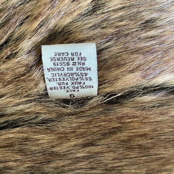 Penny Lane Faux Suede & Fur Vest SZ S Sleeveless Brown & Tan Y2K Retro Boho 90s - Picture 6 of 8